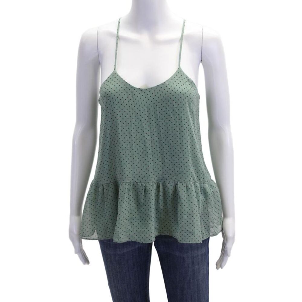 DRA Womens Green Polka Dot Camisole Bohemian Polyester Sleeveless Size S